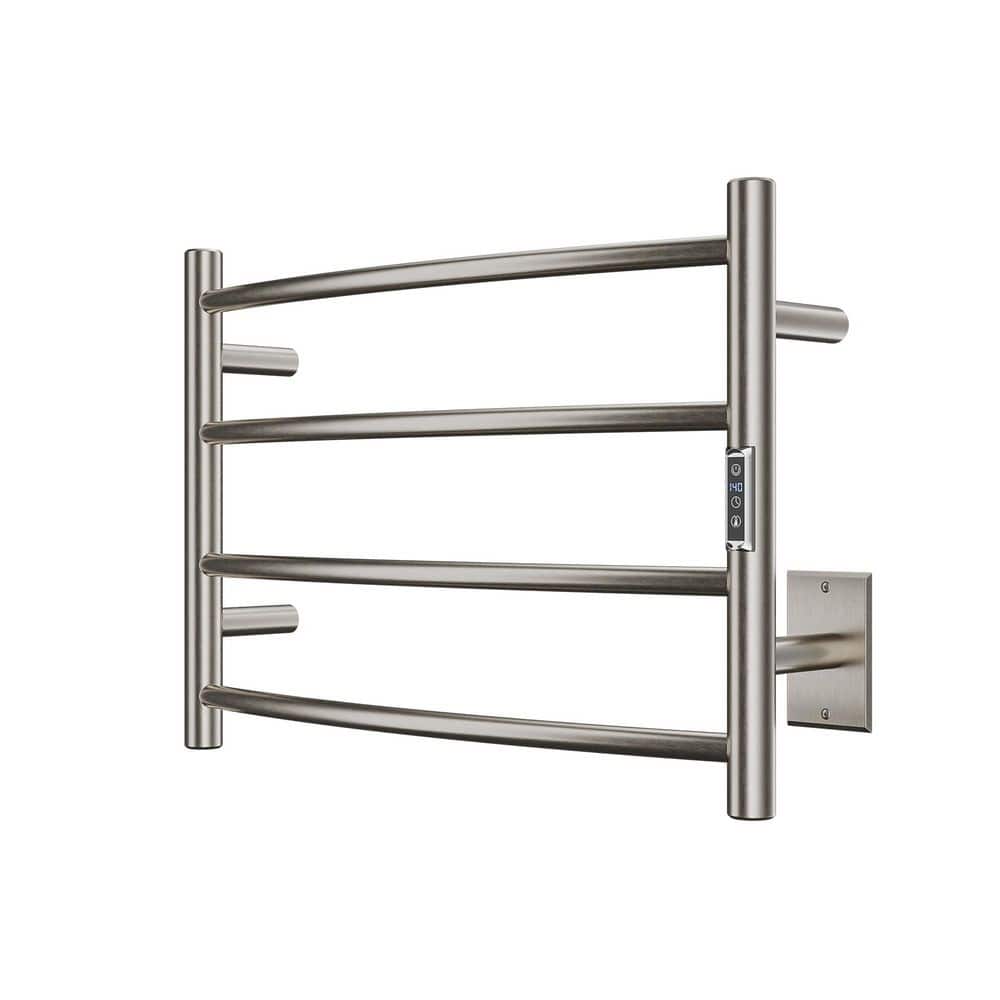Brushed Nickel 4-Bar Wall Mounted Electric Towel Warmer