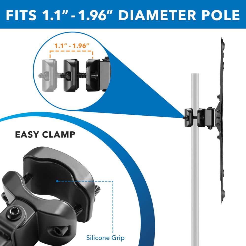 Mount-It! Full Motion Black Steel and Aluminum TV Pole Mount for 32" to 55" Screens