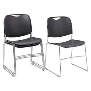 NPS 8500 Series Gunmetal Ultra-Compact Plastic Stack Chair (4-Pack)