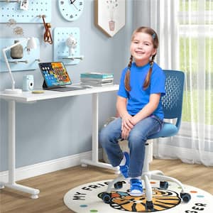 Blue Adjustable Height Mid Back Task Chair with Armless