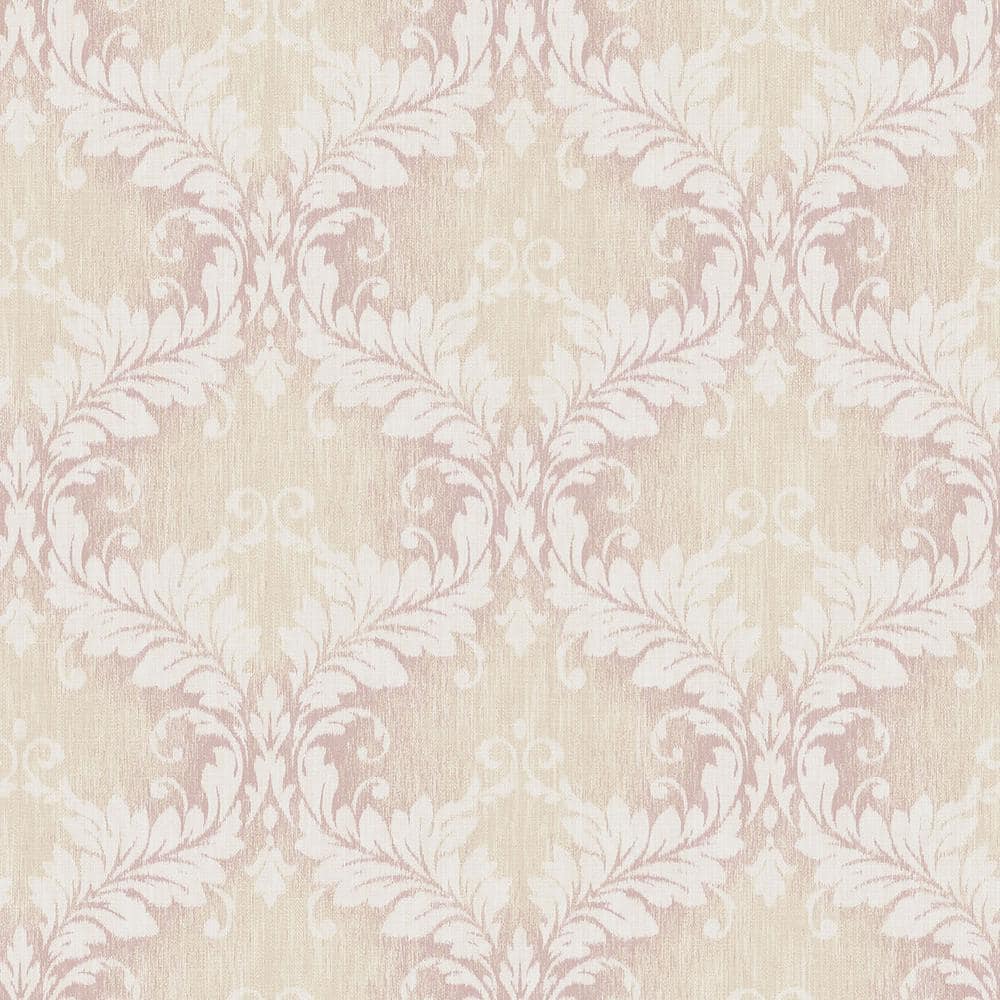 Nordic Elements Pink Embossed Floral Damask Trellis Matte Finish Non-Pasted