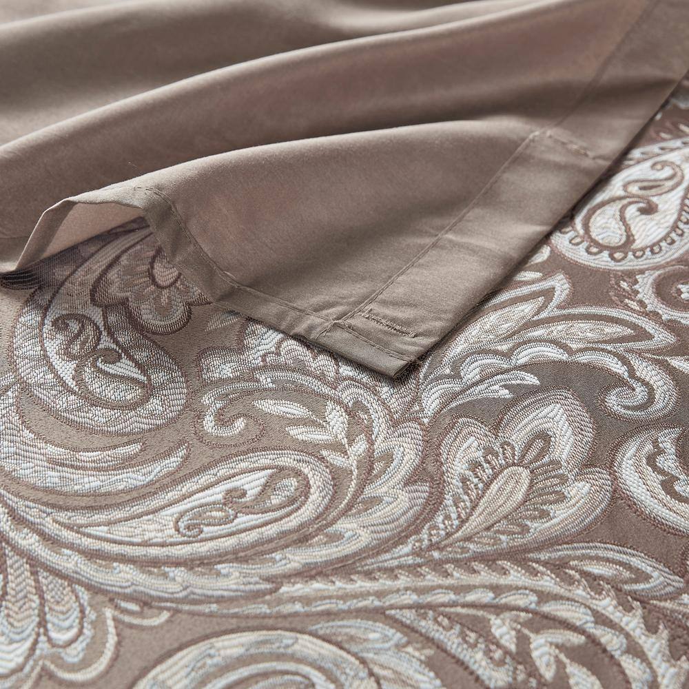 Charlotte Blue and Brown Jacquard Paisley Shower Curtain