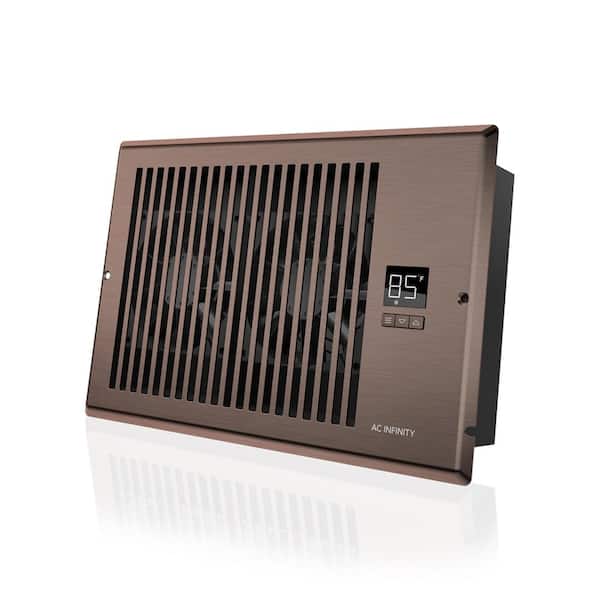 AC Infinity Airtap T6 120 CFM 6 in. x 10 in. Quiet Register Booster Fan with Thermostat Control, Heating Cooling AC Vent
