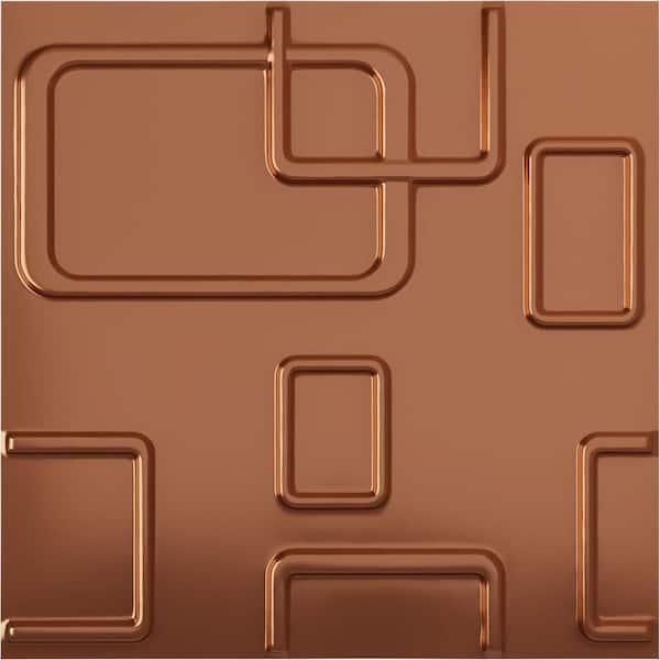 Ekena Millwork 19 5/8 in. x 19 5/8 in. Odessa EnduraWall Decorative 3D Wall Panel, Copper (12-Pack for 32.04 Sq. Ft.)