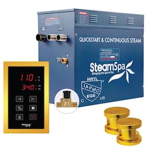 Oasis Series 10.5kW Steam Bath Generator with Continuous Steam Plus Quick Start Tech and Built-in Auto Drain in Gold