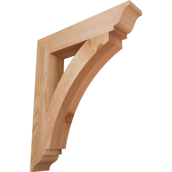 4 in. x 26 in. x 22 in. Western Red Cedar Thorton Traditional Rough Sawn Bracket
