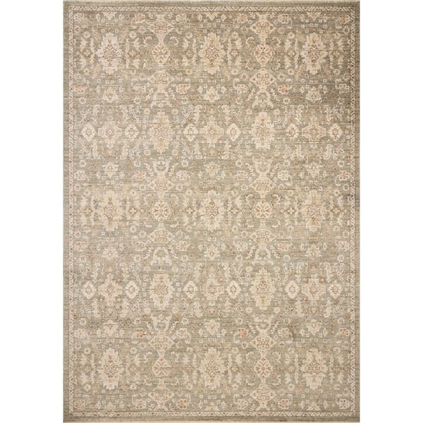 Chris Love Julia Palma Lagoon/Natural 7 ft. 10 in. x 10 ft. Traditional Area Rug