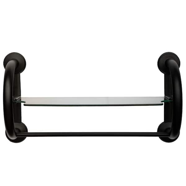 Decorative Grab Bars - 3-in-1 Safety Towel Bars with Toilet Paper Holder - Curved Grab Bar with Rubber Nubby Grips & Wall Anchors for Daily