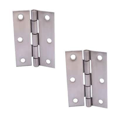 Everbilt 3 in. Stainless Steel Non-Removable Pin Narrow Utility Hinge  (2-Pack) 29237 - The Home Depot