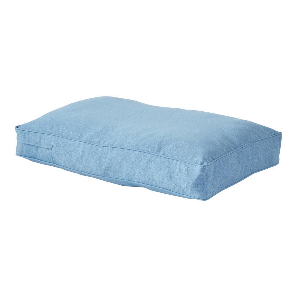 Medium Denim Polyester Outdoor Pillow Style Dog Bed