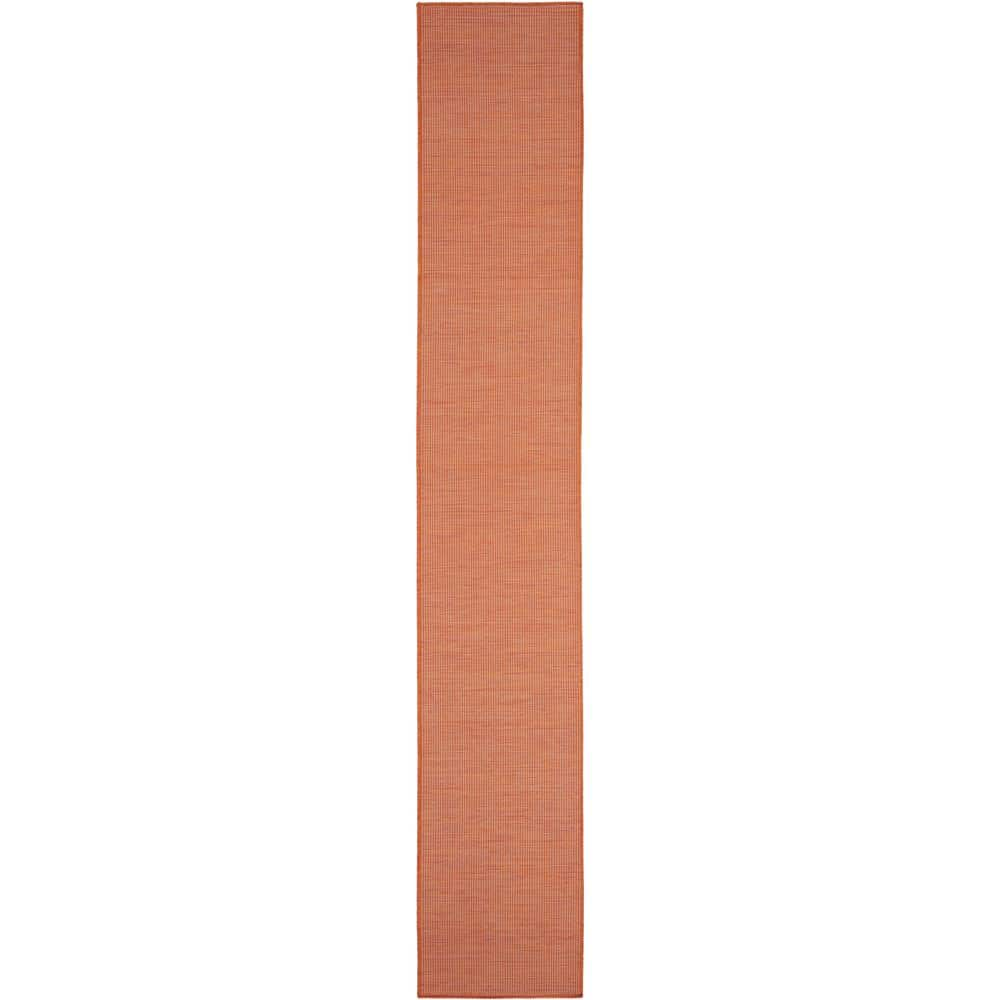 Nourison Positano Terracotta 2 ft. x 10 ft. Kitchen Runner Solid Modern ...