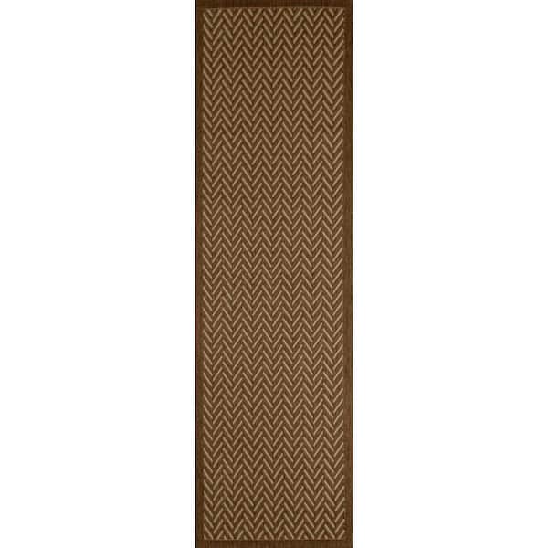 Art Carpet Plymouth Bayou Brown 3 ft. x 9 ft. Indoor/Outdoor Runner Rug