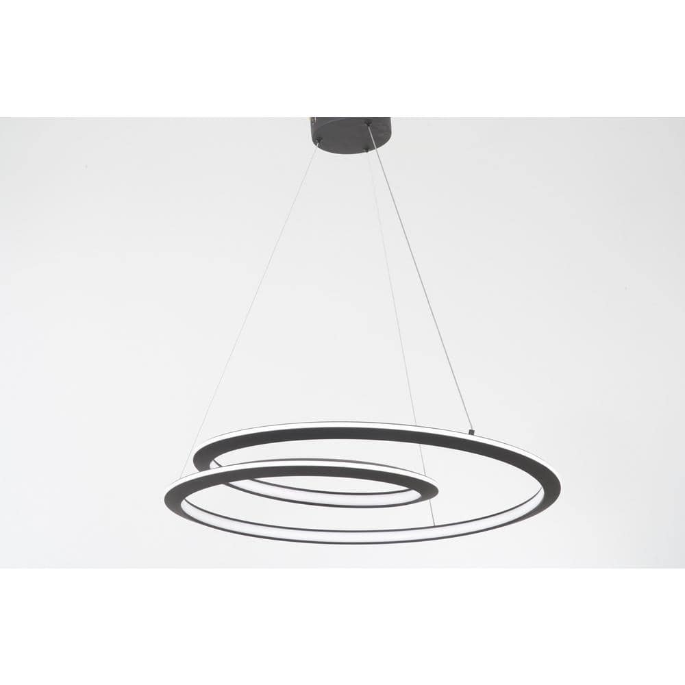 Infinite 52-Watt 1-Light Sand Black Spiral Integrated LED Pendant Light with White Silicone Shade price history on PriceWatchPro