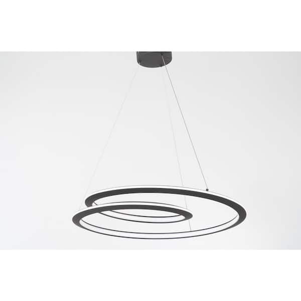 George Kovacs Infinite 52-Watt 1-Light Sand Black Spiral Integrated LED Pendant Light with White Silicone Shade