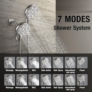 Single Handle 7 -Spray Shower Faucet 2.5 GPM 4.9 in. with Pressure Balance, Anti Scald in. Brushed Nickel
