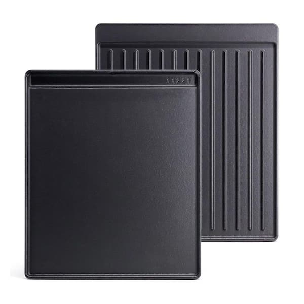 2-Piece Matte Enamel Cast Iron Reversible Pre-Seasoned Griddle Set for Gas, Electric, Charcoal, Propane Cooktops