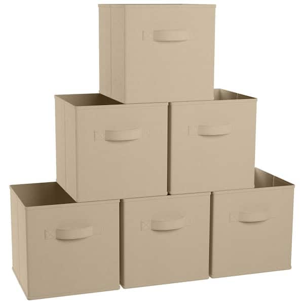 Ornavo Home 11 x 11 x 11, Beige Cube Storage Bin 6 Pack