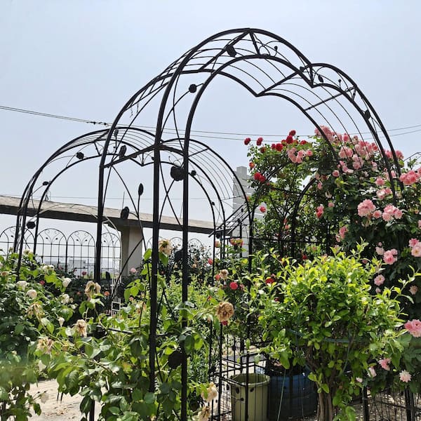 Phewnyzo 98 in. Metal Outdoor Garden Trellis with 8-Style