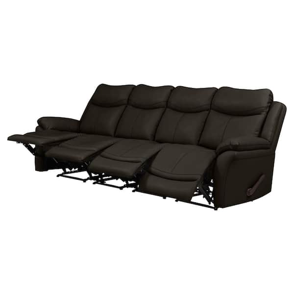 ProLounger Espresso Brown Tuff Stuff Fabric 4-Seat Wall Hugger Recliner Sofa