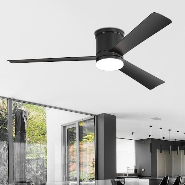 Lamober Triplex 52 in. Indoor Propeller White Ceiling Fan with Adjustable White Integrated LED with Remote Included