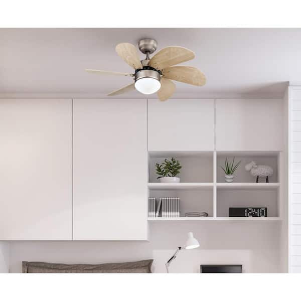 Turbo Swirl 30 in. LED Brushed Aluminum Ceiling Fan with Light Kit