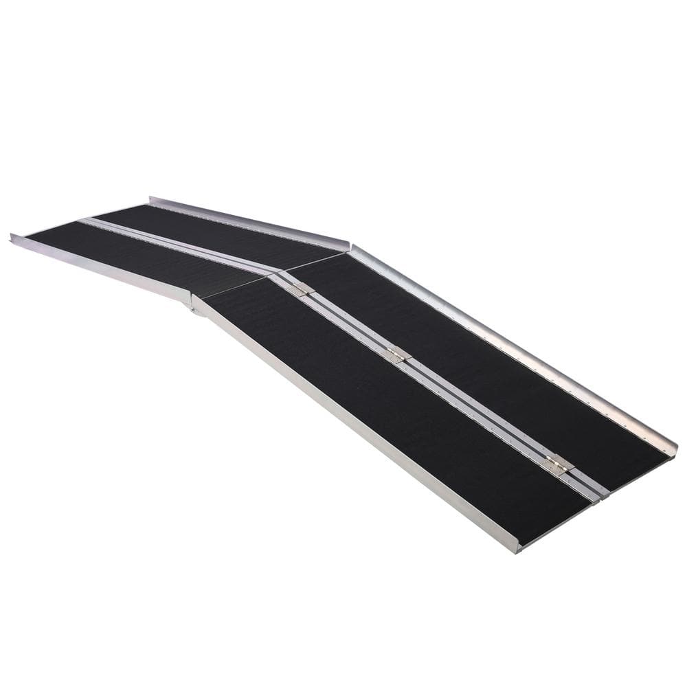 10 ft. Wheel Chair Ramp Aluminum Threhold Ramp Portable Foldable 600 lb. Ca