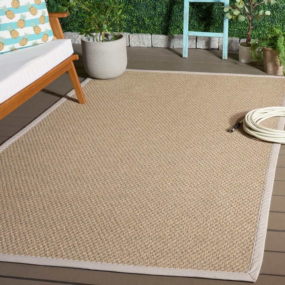 Napa Faux Sisal 5 ft. x 8 ft. Natural/Ivory Solid Border Area Rug price history on PriceWatchPro