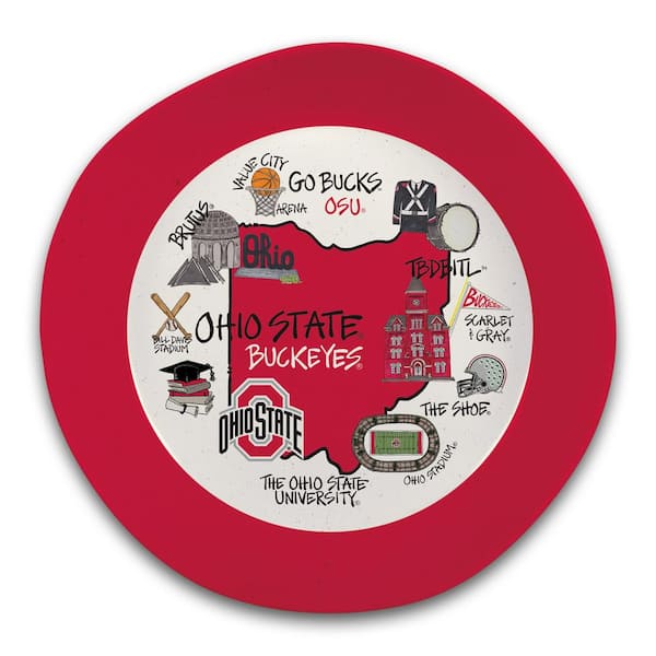 Ohio shops State Buckeyes Football Collegiate License Product Glass Bowl Chip Dish