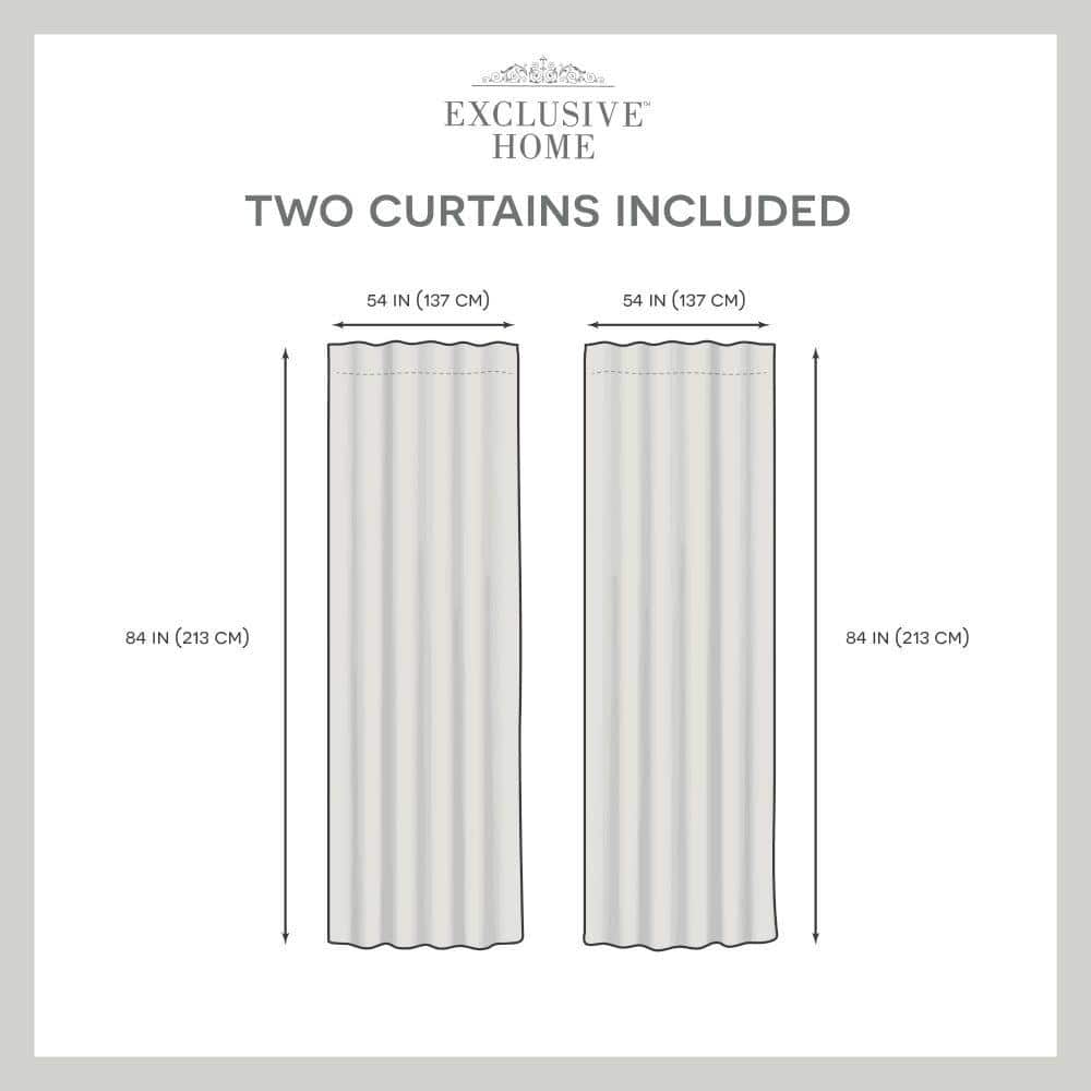 Demi Light Filtering White Linen-Like Curtain Panels with Black Tassels