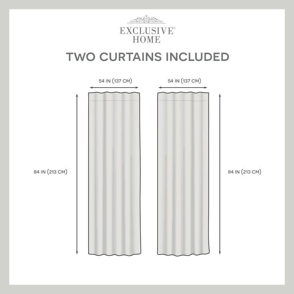 Crescendo Black and Mecca Orange Blackout Curtain Panels, 52" x 84"