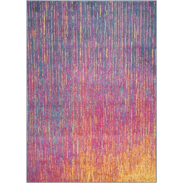 Nourison Passion Multicolor 5 ft. x 7 ft. Abstract Geometric Contemporary Area Rug