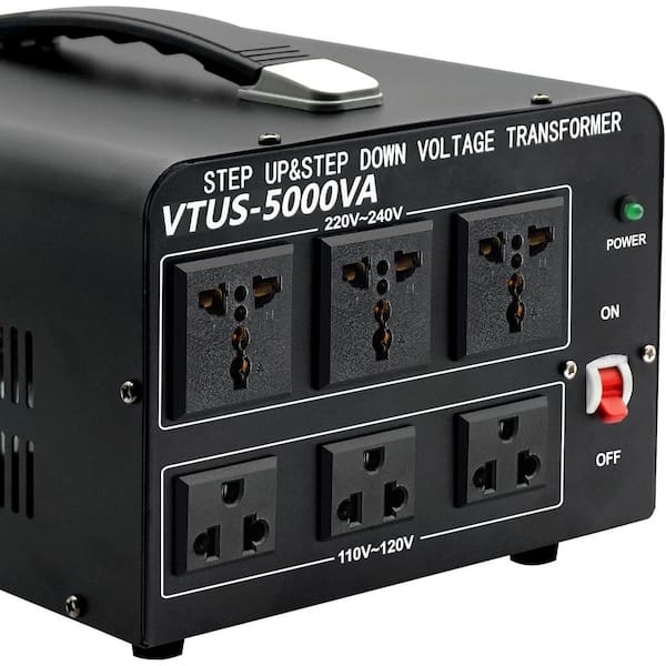 5000W Voltage Converter Transformer Step Up 110V-120V to 220V-240V or Down 220V to 110V AC with Circuit Protection