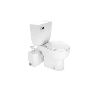 SaniPlus 2-Piece 1.28 Gal. Single Flush Round Toilet with 0.5 HP Macerator Pump in White