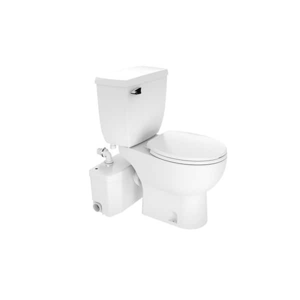 Saniflo SaniPlus 2-Piece 1.28 Gal. Single Flush Round Toilet with 0.5 HP Macerator Pump in White