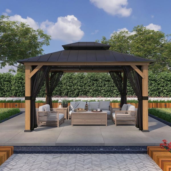 EAGLE PEAK 13 ft. x 11 ft. Outdoor Patio Cedar Wood Frame