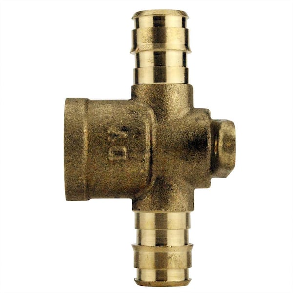 The Plumber's Choice 5/8 in. Brass PEX x PEX x PEX Barb Tee Pipe Fittings  (10-Pack) 5810PXTE - The Home Depot