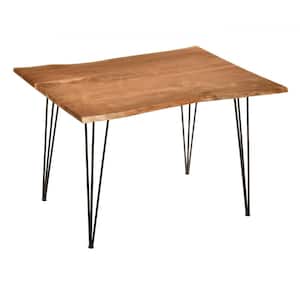 Seti Live Edge Natural Dining Table with Black Legs