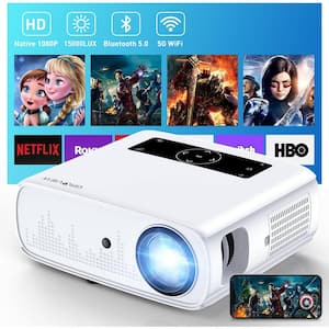 490ANSI Native 1920 x 1080 WiFiBluetooth Projector 300Video Projector Supports 4K and Zoom 5G Sync with 15000 Lumens