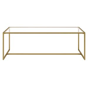 Pico 47.25 in. Deep Gold Rectangular Glass Coffee Table