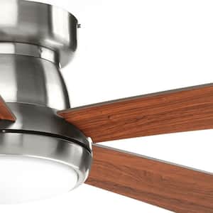 Vox Collection 52" 5 Blade Brushed Nickel Modern Hugger Ceiling Fan with LED Light and Remote
