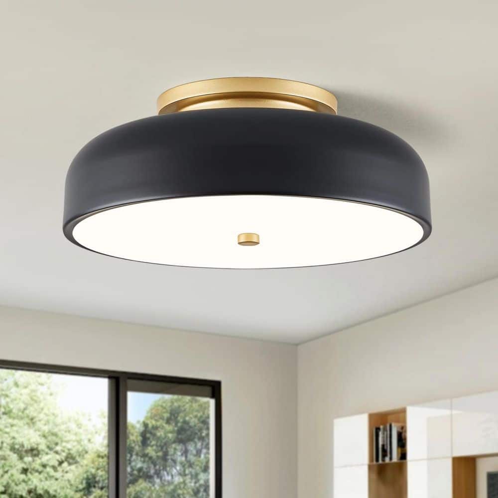 11.8 in. LED Flush Mount Ceiling Light Fixture, 2700K-6000K 5CCT, Black Close to Ceiling Lamp for Laundry Room, Hallway price history on PriceWatchPro