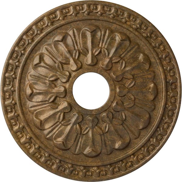 Ekena Millwork 1-3/8 in. x 18 in. x 18 in. Polyurethane Warsaw Ceiling Medallion, Rubbed Bronze