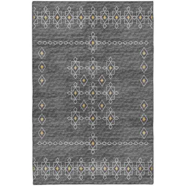Dream Shag Premium Machine Washable Abstract ADS109 Gray 10 ft. x 14 ft. Area Rug