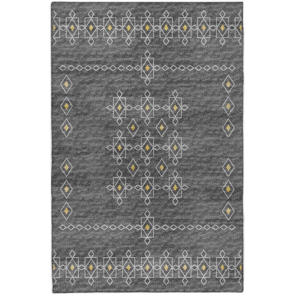 Dream Shag Premium Machine Washable Abstract ADS109 Gray 5 ft. x 7 ft. 6 in. Area Rug price history on PriceWatchPro