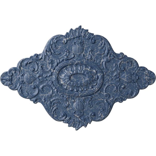 Ekena Millwork 42-3/4 in. W x 28 7/8 in. H x 1 in. Ashford Urethane Ceiling Medallion, Americana Crackle