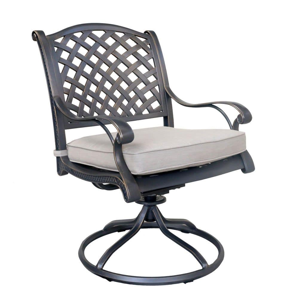 Mondawe Garden Black Aluminum Outdoor Patio Dining Swivel Rocker Dining
