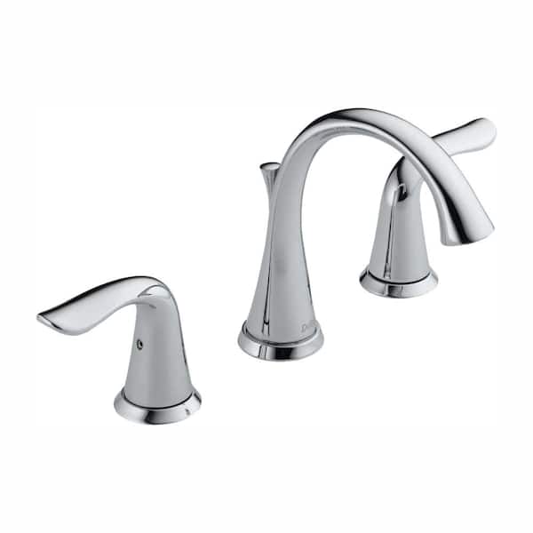 Delta Lahara 8 in. Widespread 2-Handle Bathroom Faucet with Metal Drain Assembly in Chrome