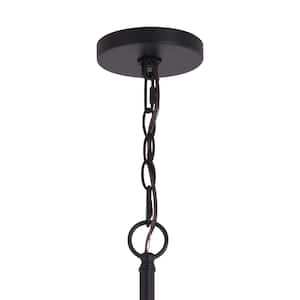Estelle 26.75 in. Brass and Black Mid Century Modern 6-Light Globe Sputnik Hanging Ceiling Pendant Chandelier