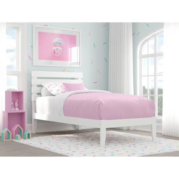 Oxford Twin Bed with USB Turbo Charger in White