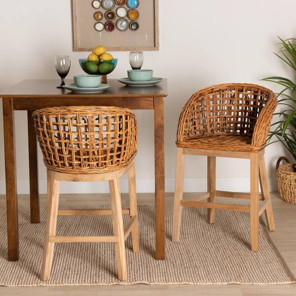 Rattan Teakwood Bar Stool Rattan Teakwood Bar Stool